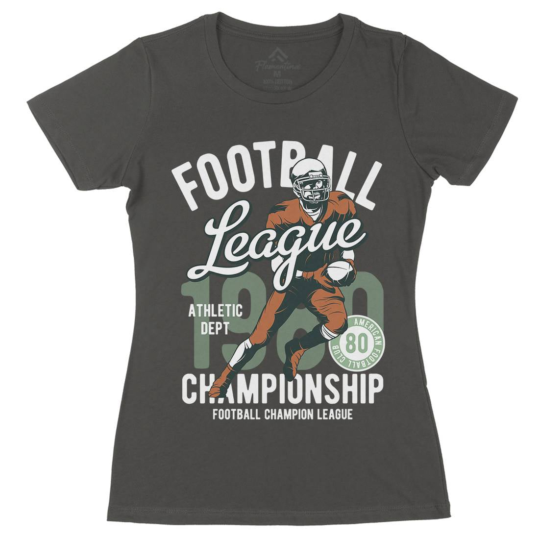 American Football Womens Organic Crew Neck T-Shirt Sport C840