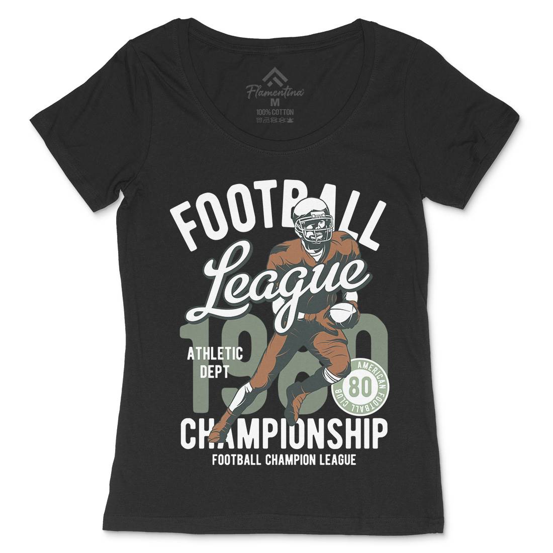 American Football Womens Scoop Neck T-Shirt Sport C840