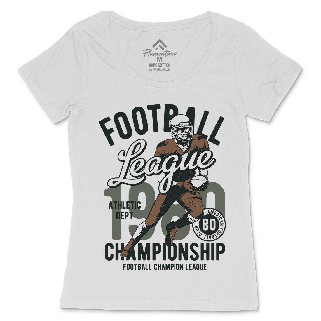 American Football Womens Scoop Neck T-Shirt Sport C840