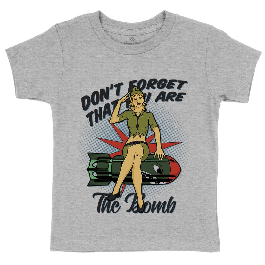 Girl Kids Crew Neck T-Shirt Army C841