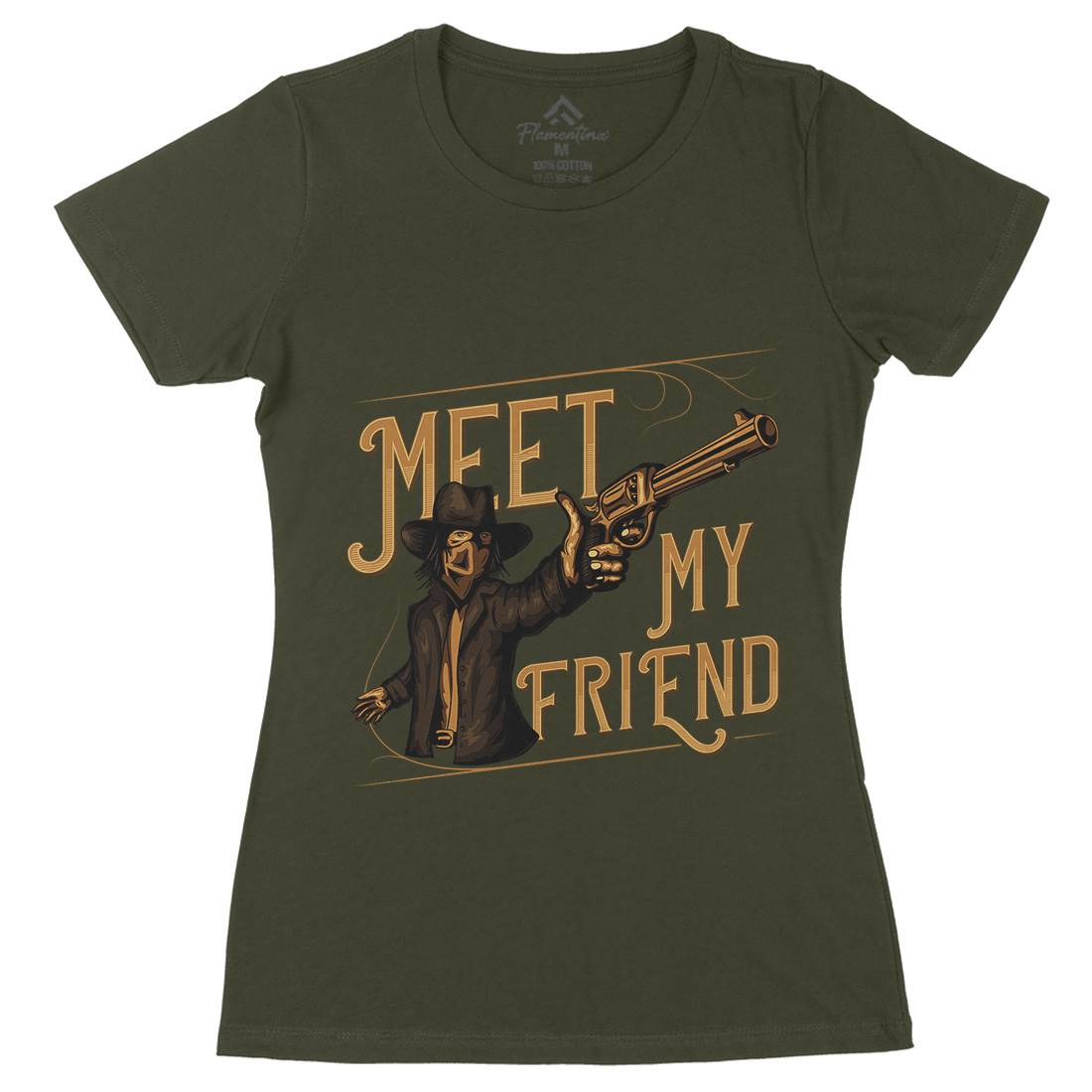 Gunman Womens Organic Crew Neck T-Shirt American C844