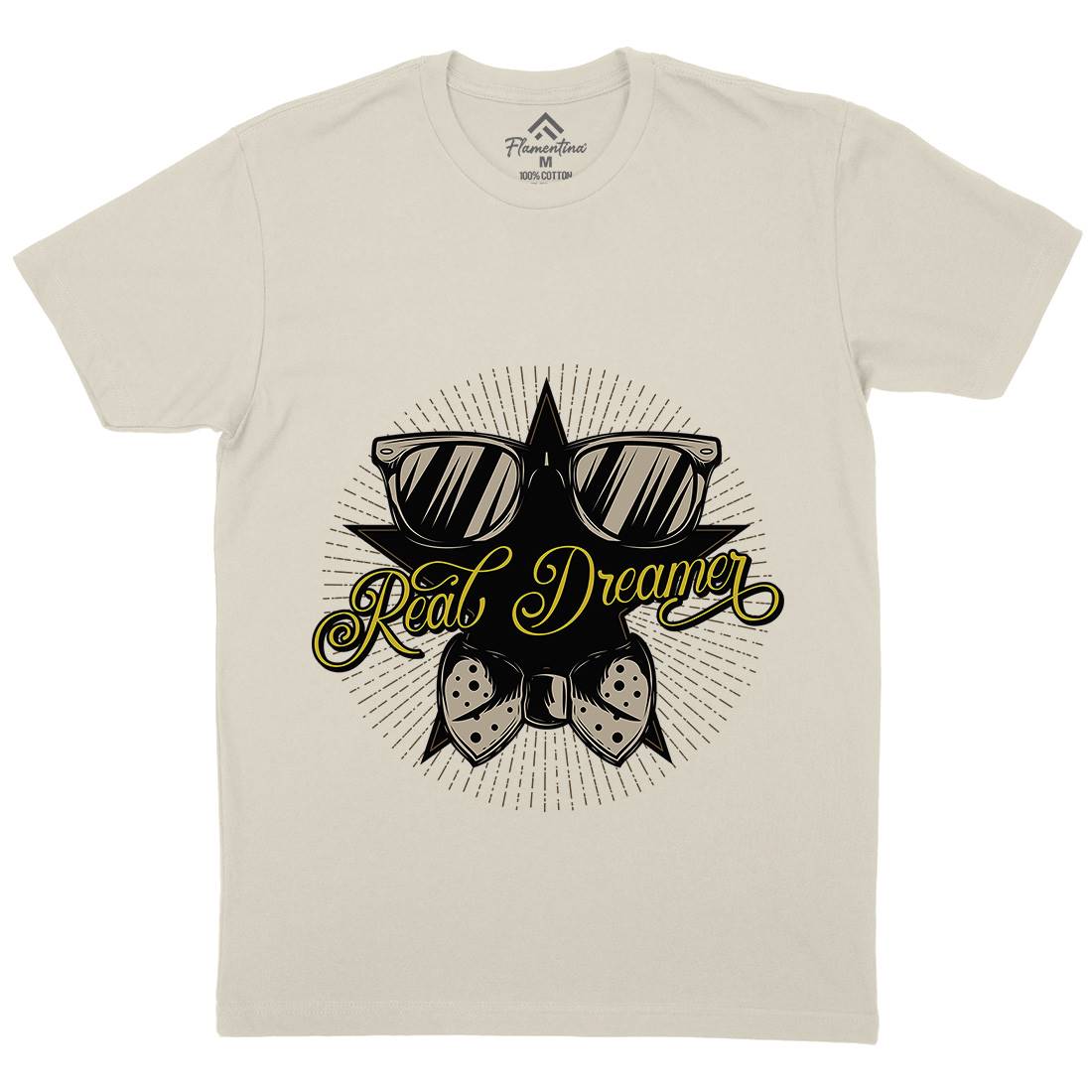 Real Dreamer Mens Organic Crew Neck T-Shirt Barber C848