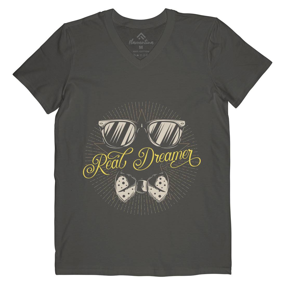 Real Dreamer Mens V-Neck T-Shirt Barber C848