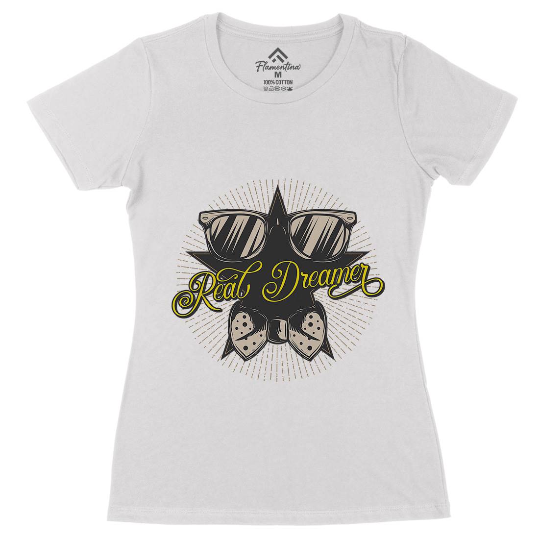 Real Dreamer Womens Organic Crew Neck T-Shirt Barber C848
