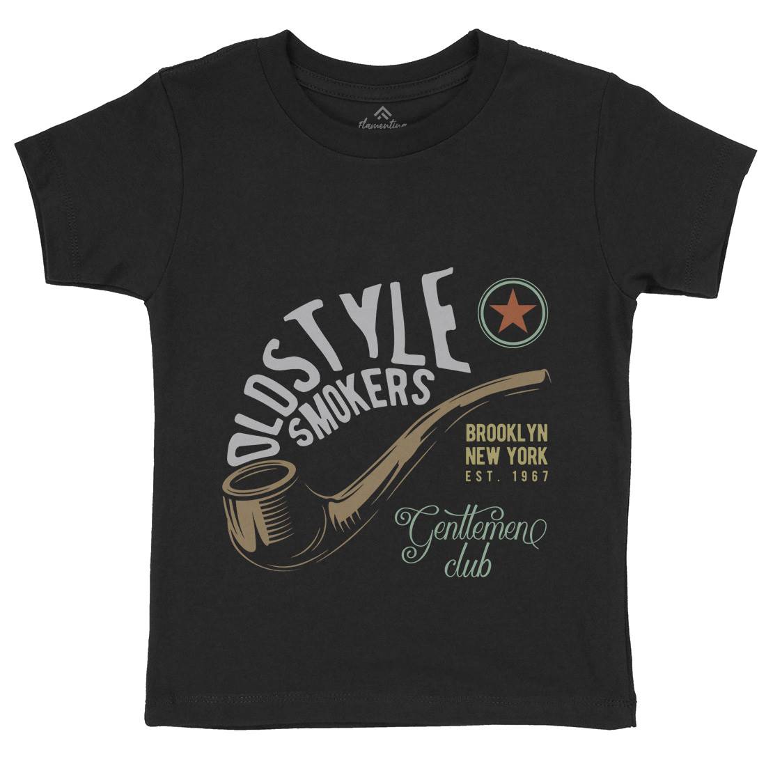 Oldstyle Smokers Kids Organic Crew Neck T-Shirt Barber C849