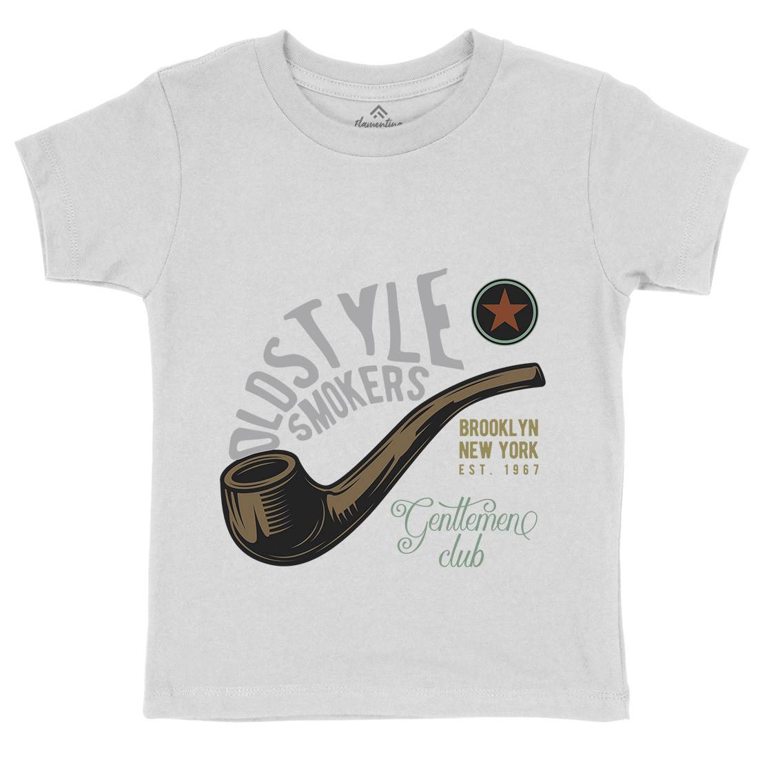 Oldstyle Smokers Kids Organic Crew Neck T-Shirt Barber C849