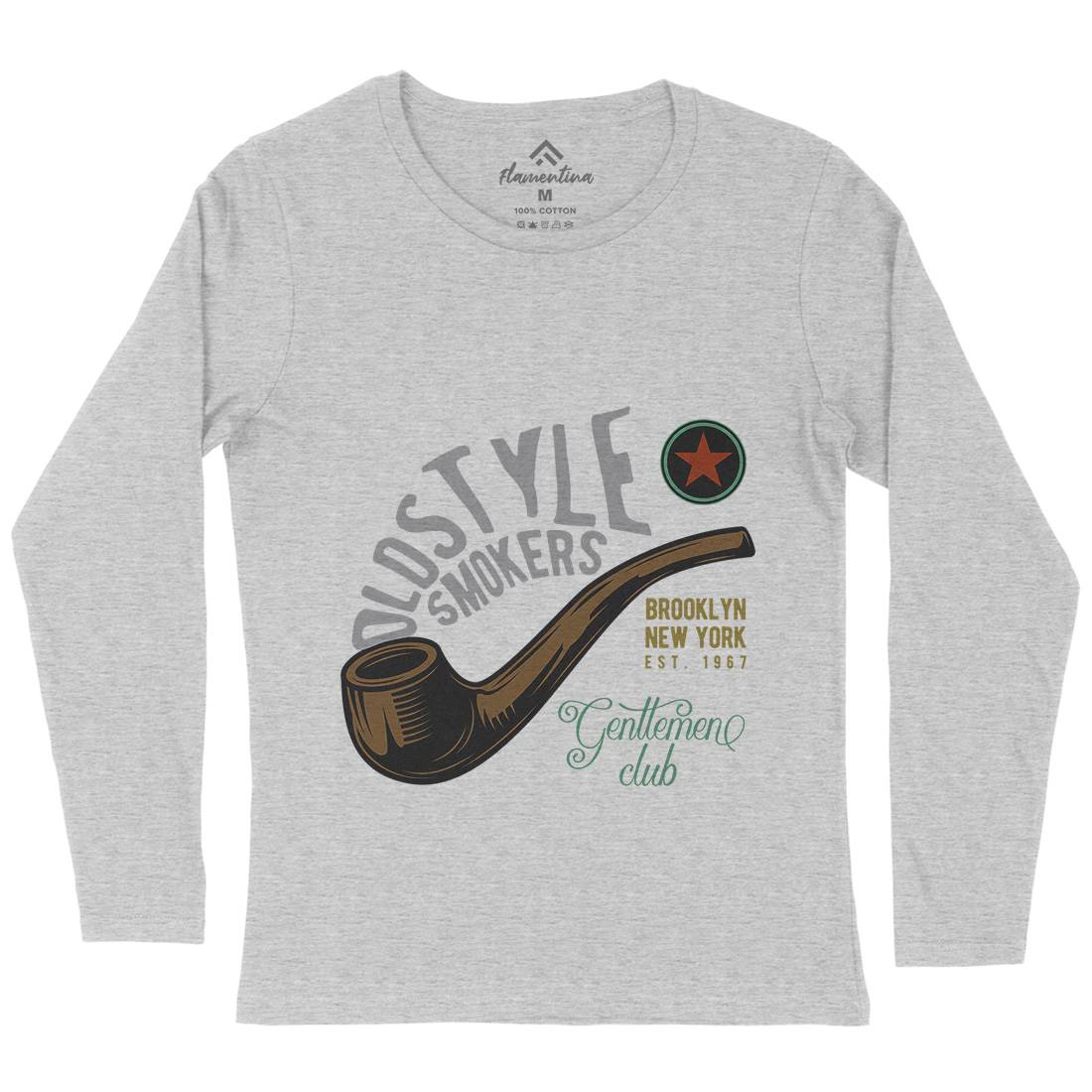 Oldstyle Smokers Womens Long Sleeve T-Shirt Barber C849