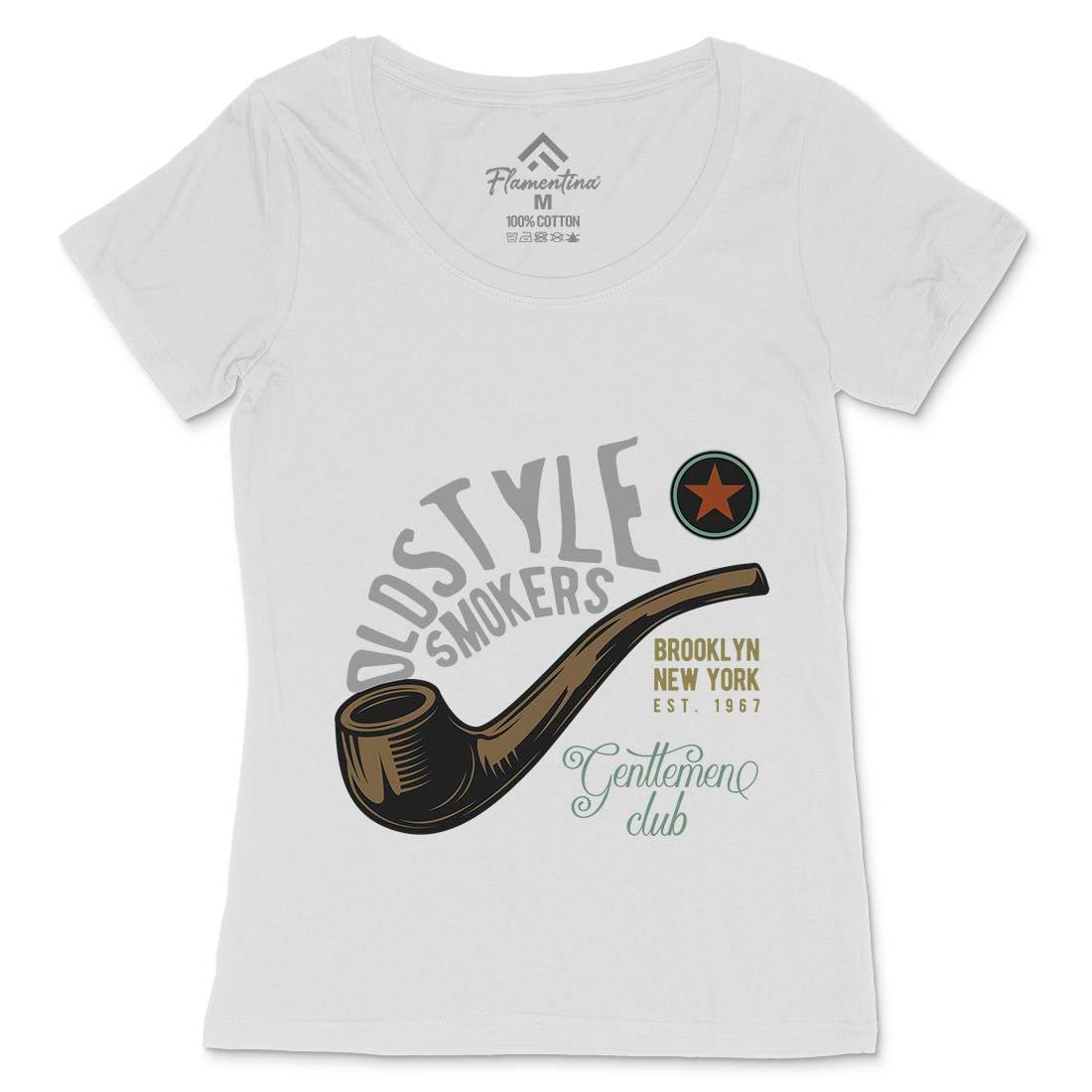 Oldstyle Smokers Womens Scoop Neck T-Shirt Barber C849