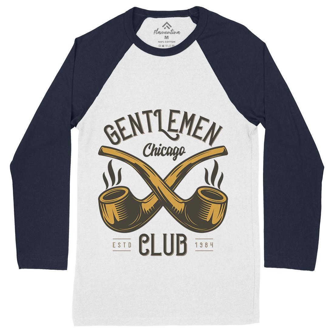 Gentlemen Club Mens Long Sleeve Baseball T-Shirt Barber C850