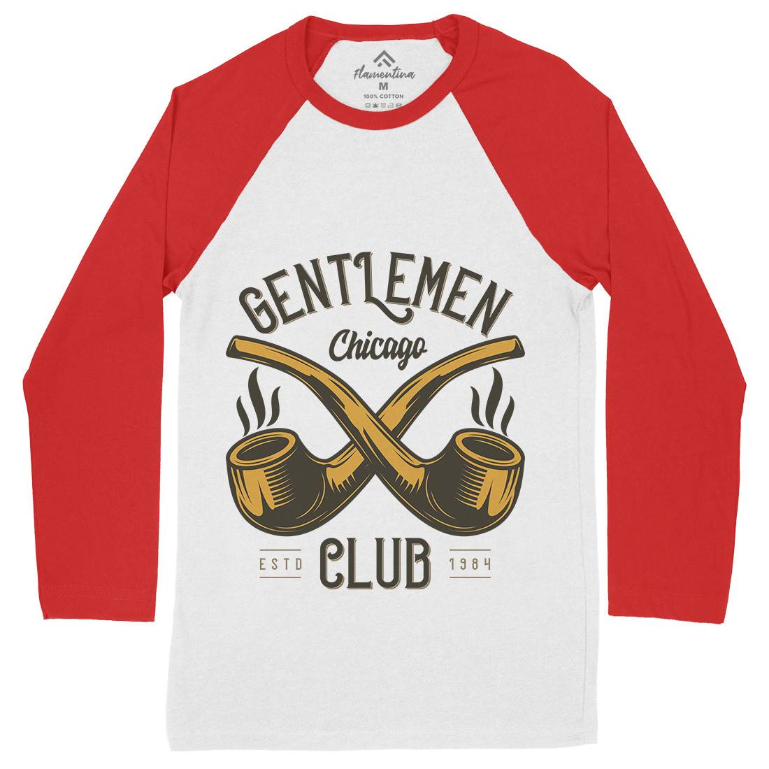 Gentlemen Club Mens Long Sleeve Baseball T-Shirt Barber C850