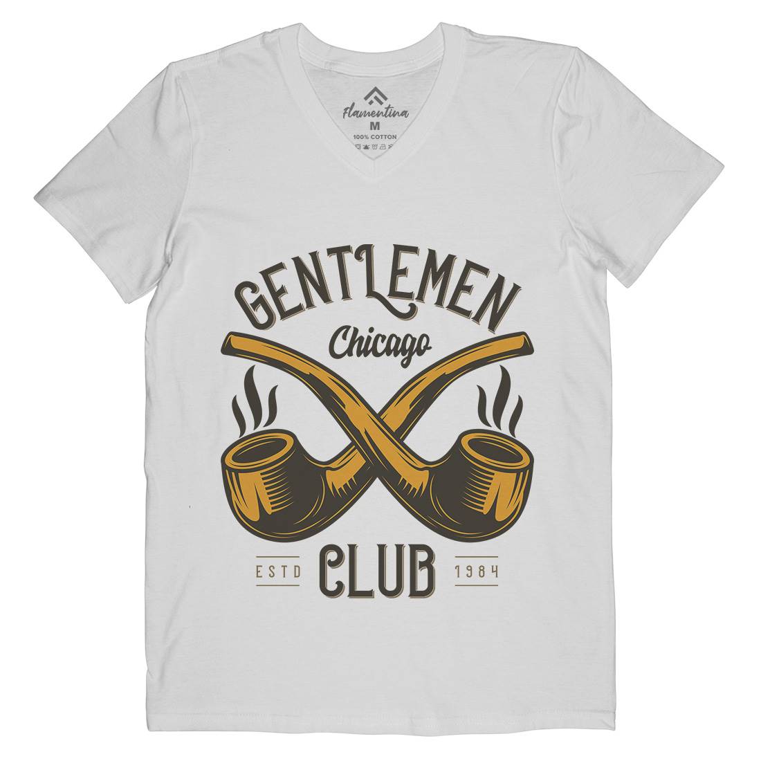 Gentlemen Club Mens Organic V-Neck T-Shirt Barber C850