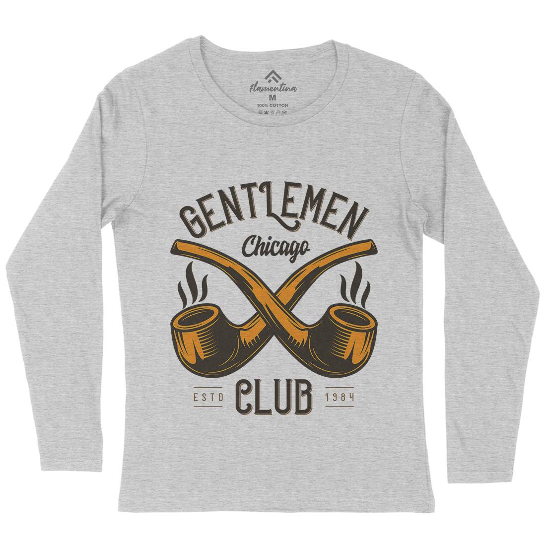 Gentlemen Club Womens Long Sleeve T-Shirt Barber C850