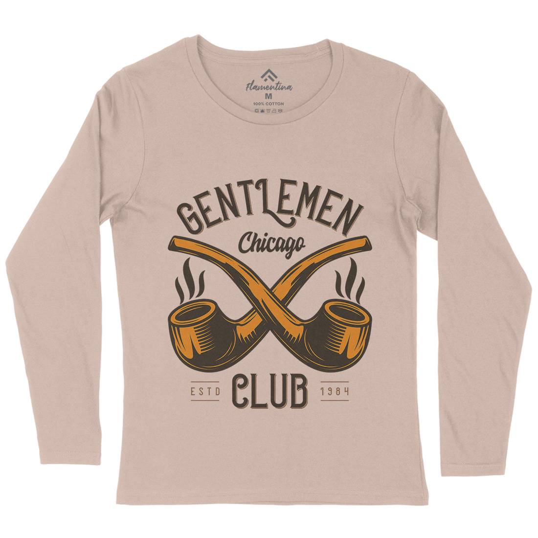 Gentlemen Club Womens Long Sleeve T-Shirt Barber C850