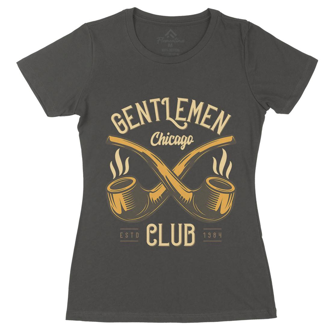 Gentlemen Club Womens Organic Crew Neck T-Shirt Barber C850