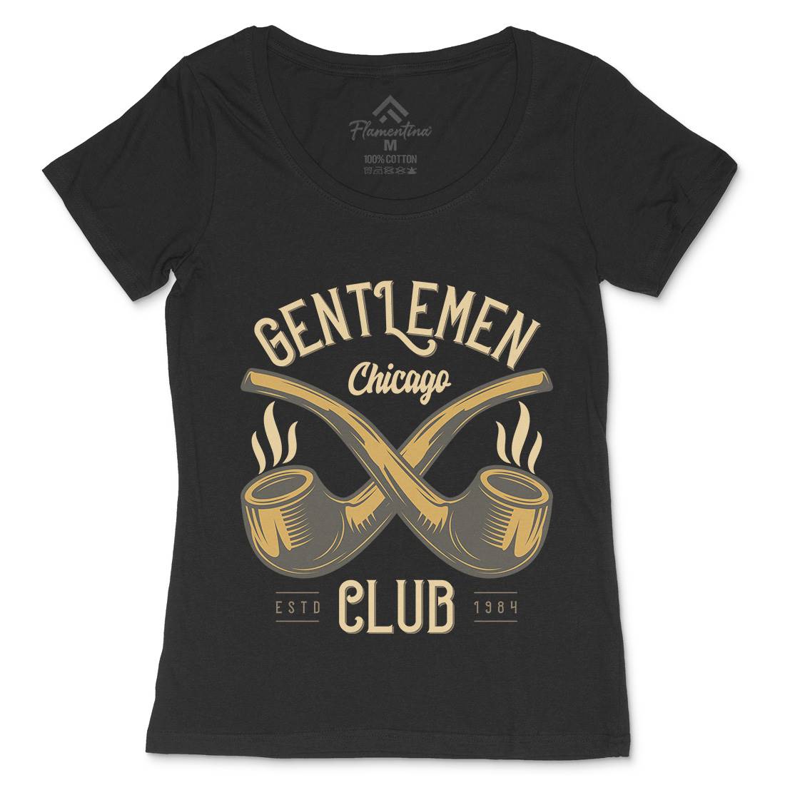 Gentlemen Club Womens Scoop Neck T-Shirt Barber C850