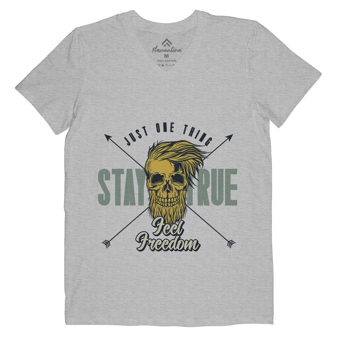 Stay True Mens Organic V-Neck T-Shirt Barber C851