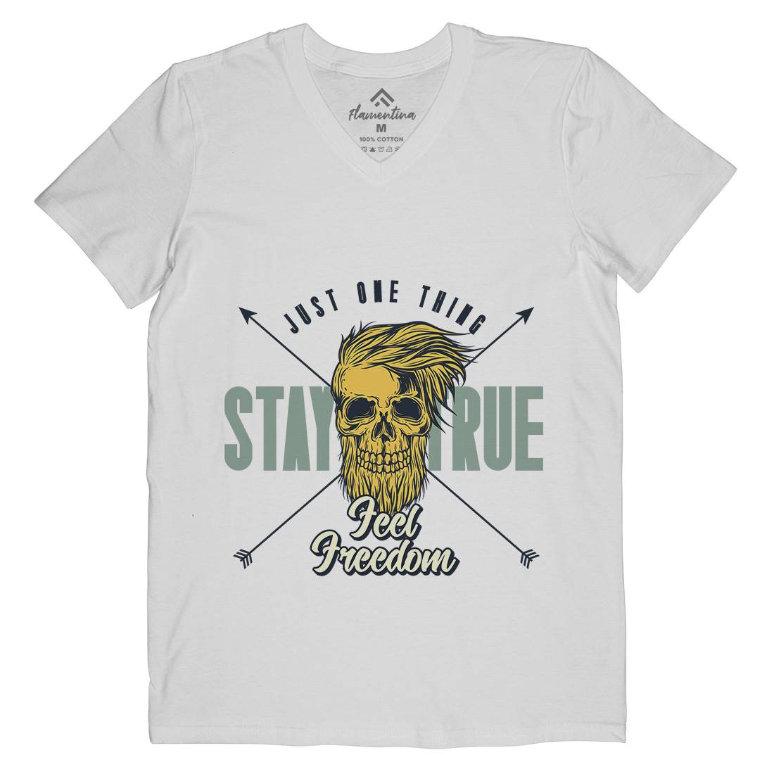 Stay True Mens Organic V-Neck T-Shirt Barber C851