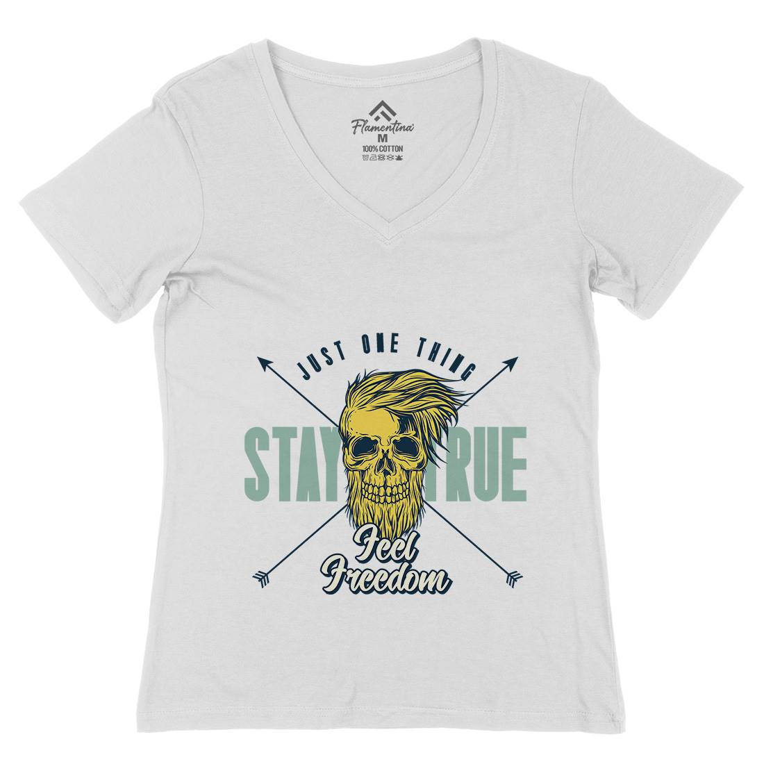 Stay True Womens Organic V-Neck T-Shirt Barber C851