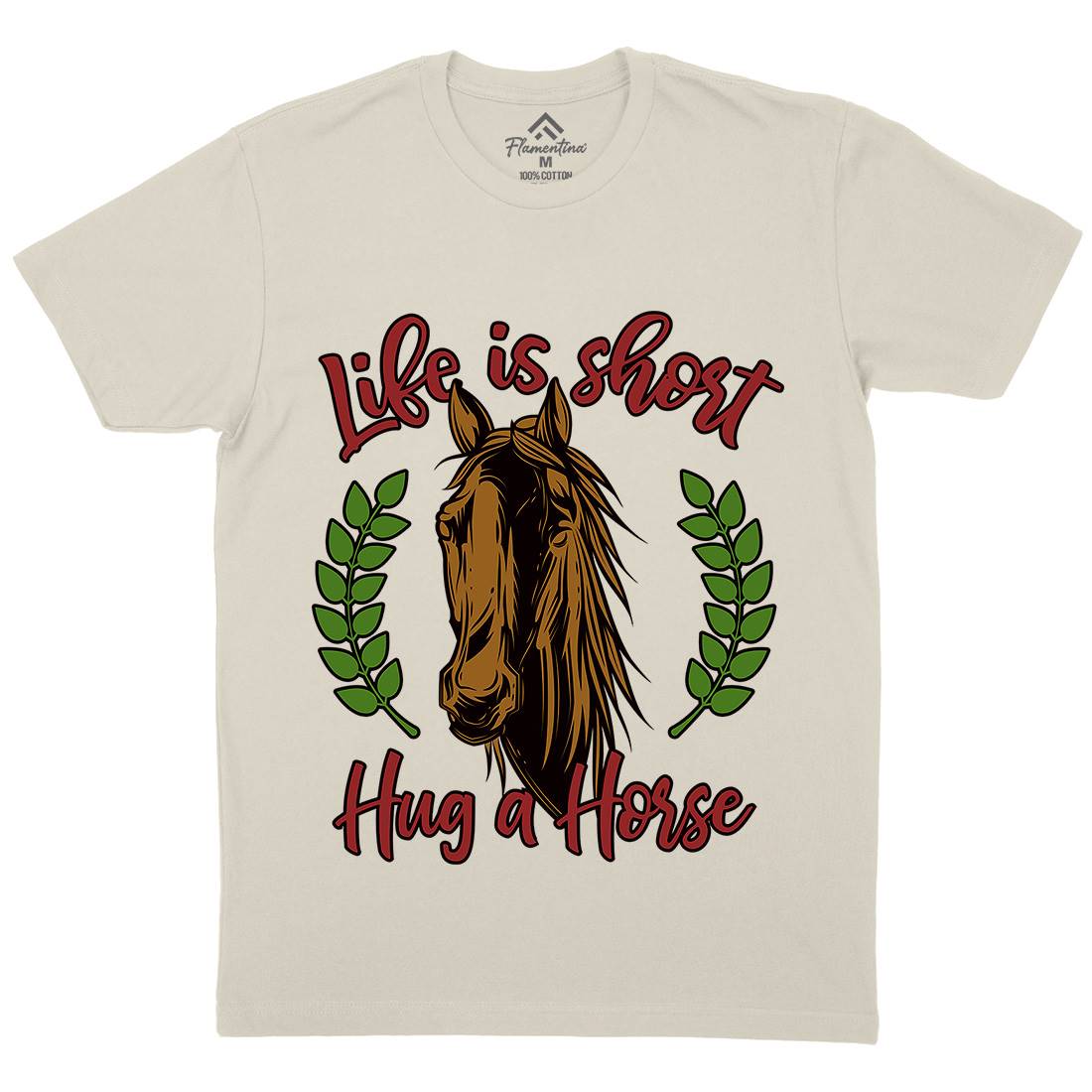 Life Is Short Mens Organic Crew Neck T-Shirt Animals C853