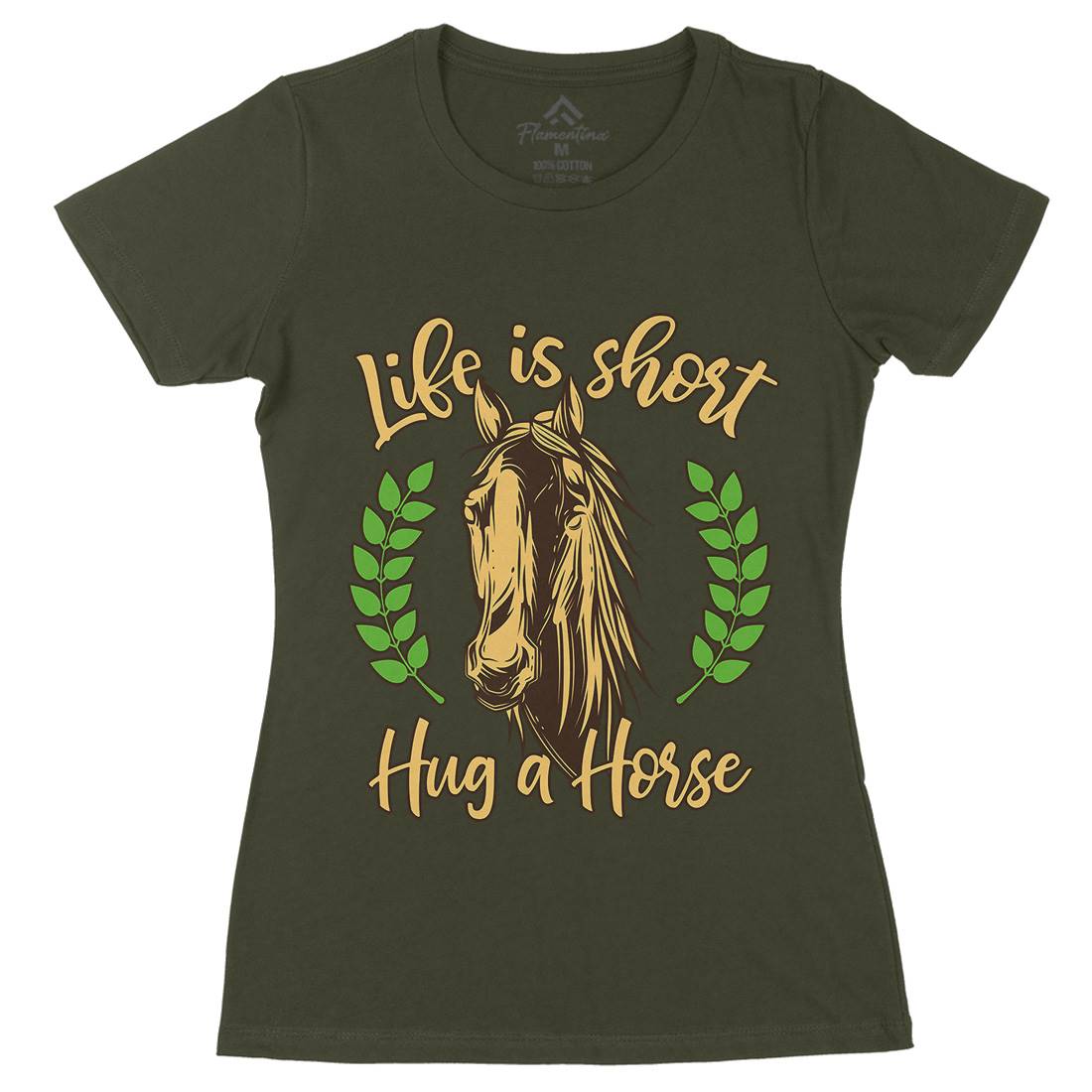 Life Is Short Womens Organic Crew Neck T-Shirt Animals C853