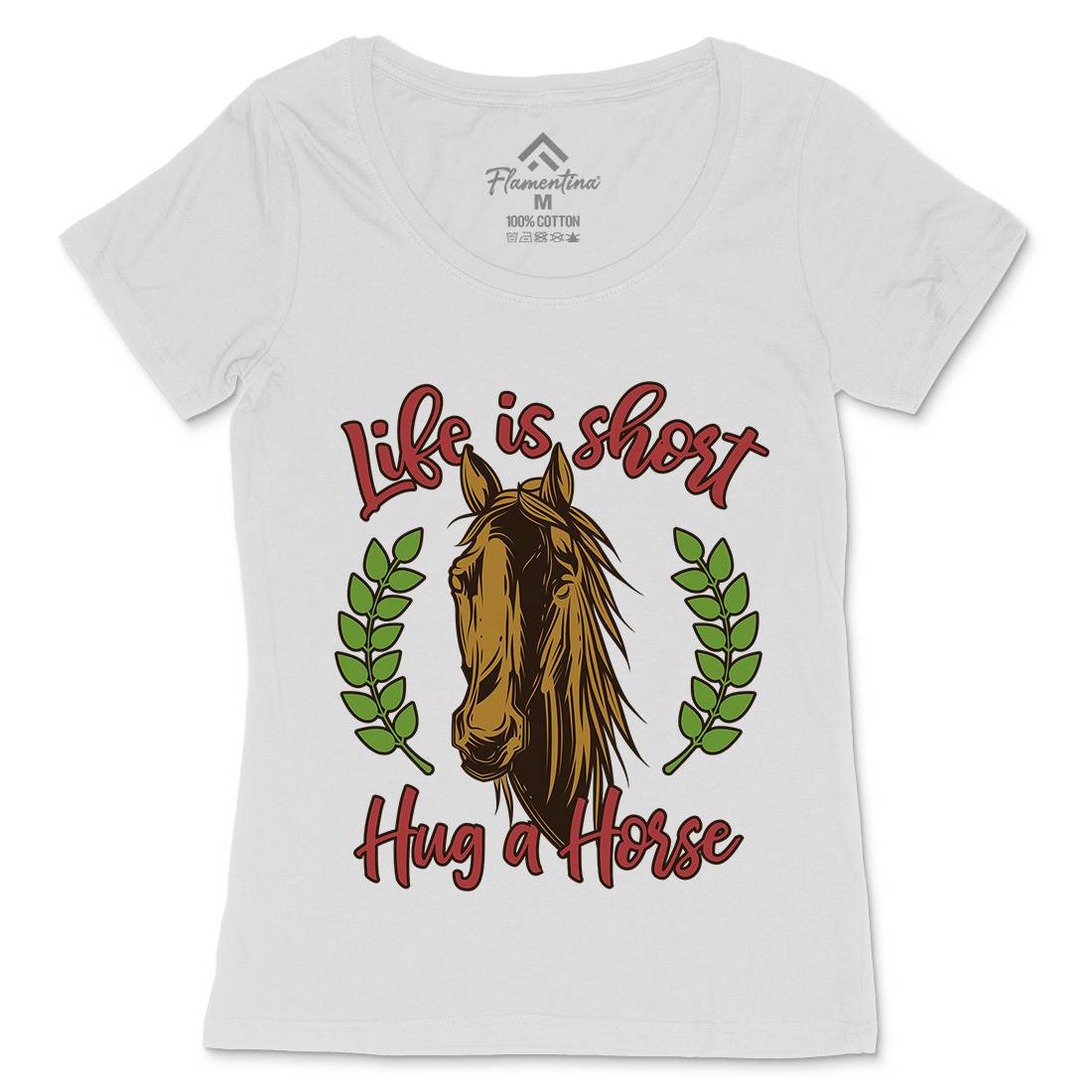 Life Is Short Womens Scoop Neck T-Shirt Animals C853