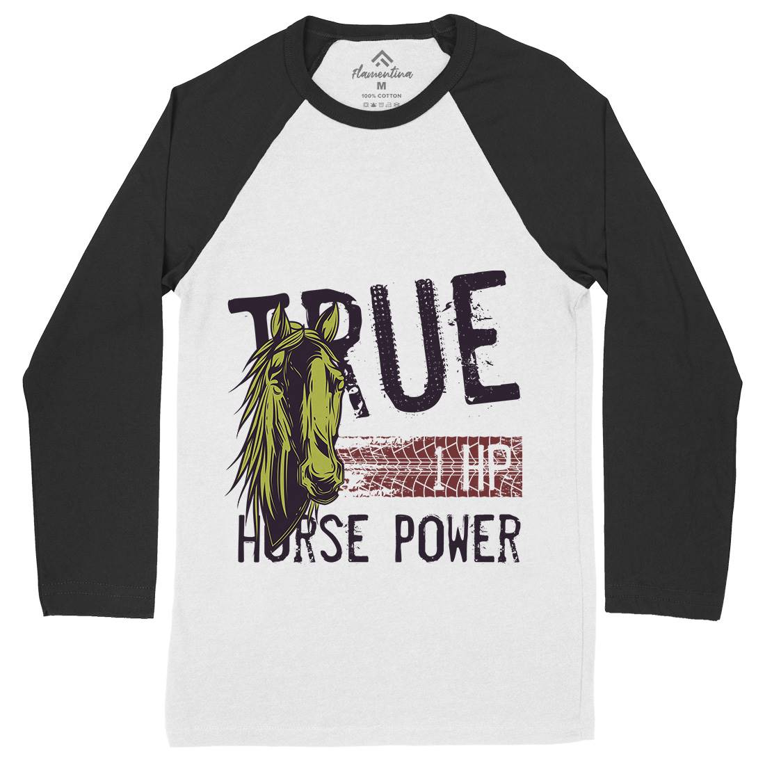 True Power Mens Long Sleeve Baseball T-Shirt Animals C854