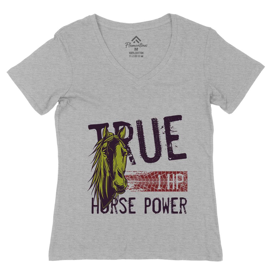 True Power Womens Organic V-Neck T-Shirt Animals C854