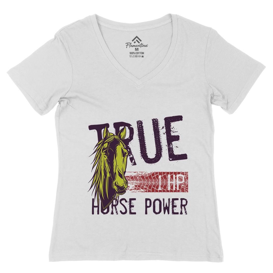 True Power Womens Organic V-Neck T-Shirt Animals C854