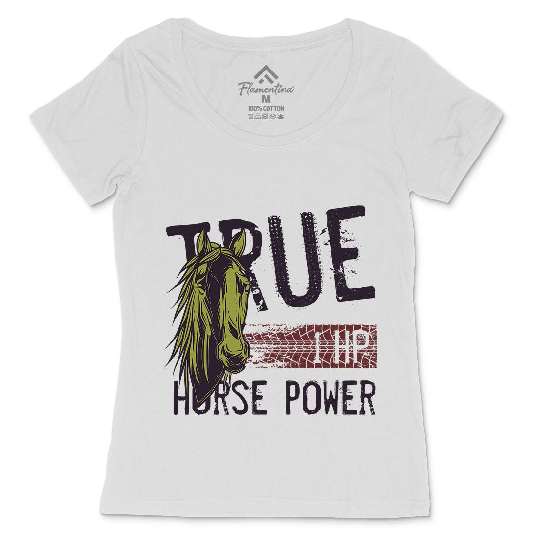 True Power Womens Scoop Neck T-Shirt Animals C854
