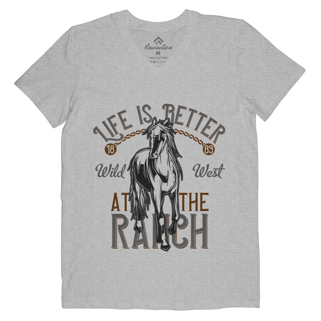 Life Is Better Mens V-Neck T-Shirt Animals C855