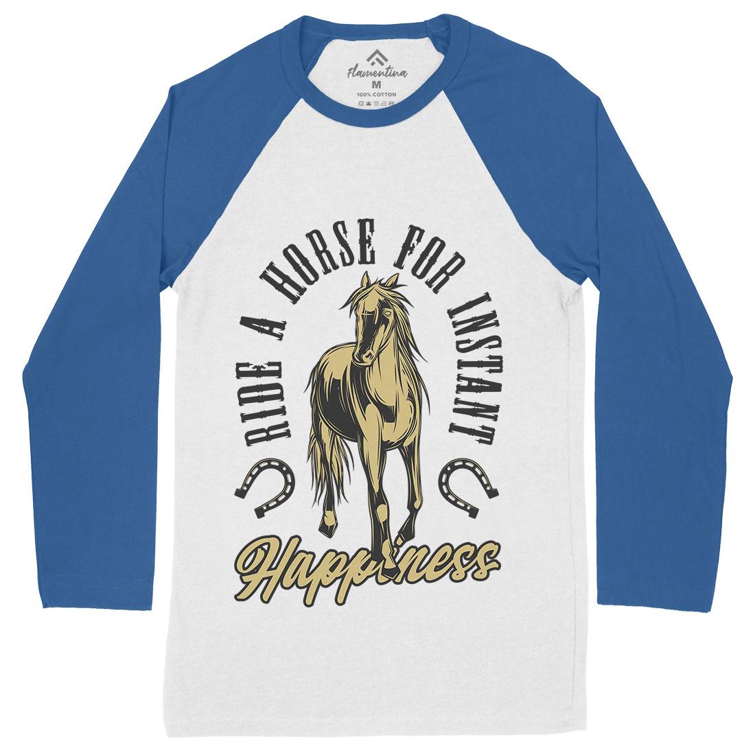 Happiness Mens Long Sleeve Baseball T-Shirt Animals C856