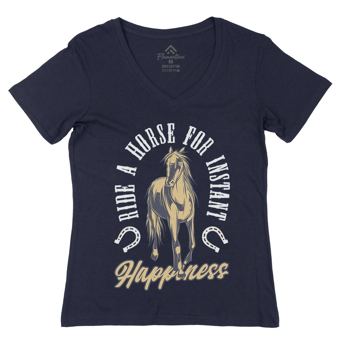 Happiness Womens Organic V-Neck T-Shirt Animals C856