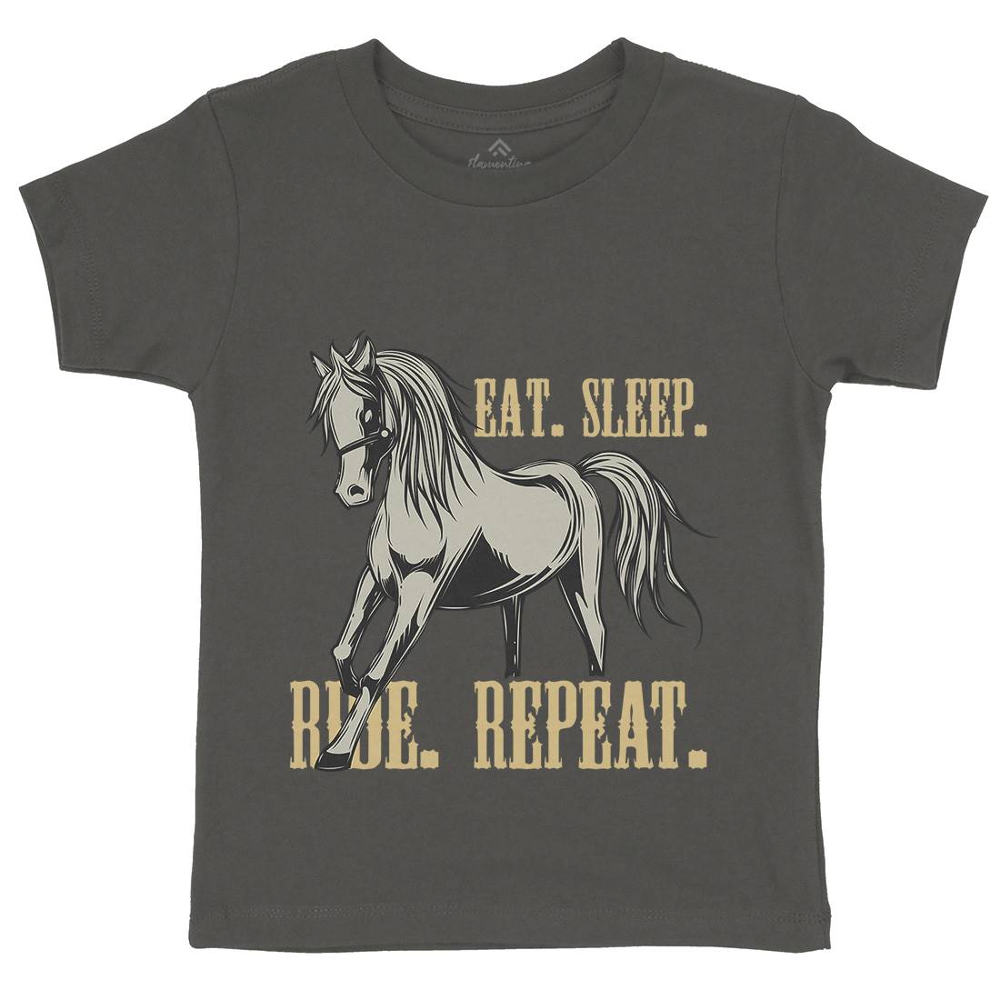 Eat Sleep Ride Kids Organic Crew Neck T-Shirt Animals C857