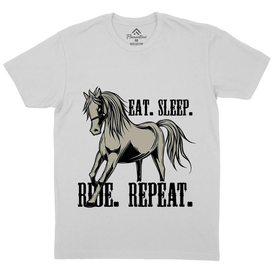 Eat Sleep Ride Mens Crew Neck T-Shirt Animals C857
