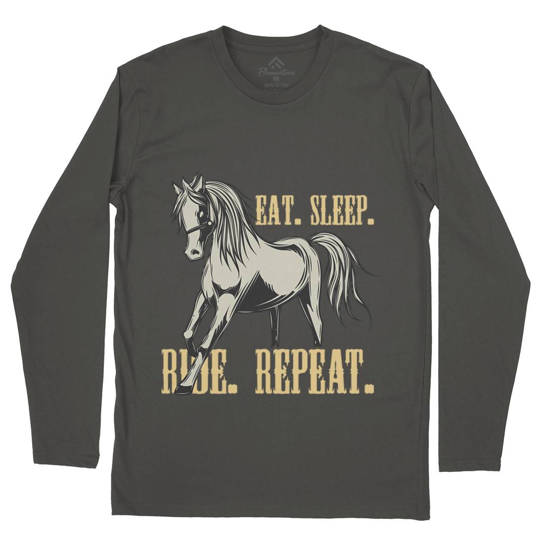 Eat Sleep Ride Mens Long Sleeve T-Shirt Animals C857