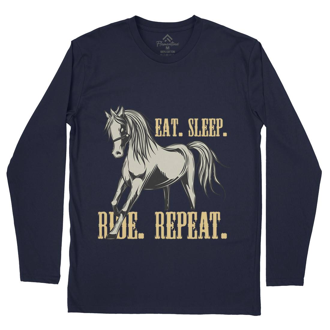 Eat Sleep Ride Mens Long Sleeve T-Shirt Animals C857