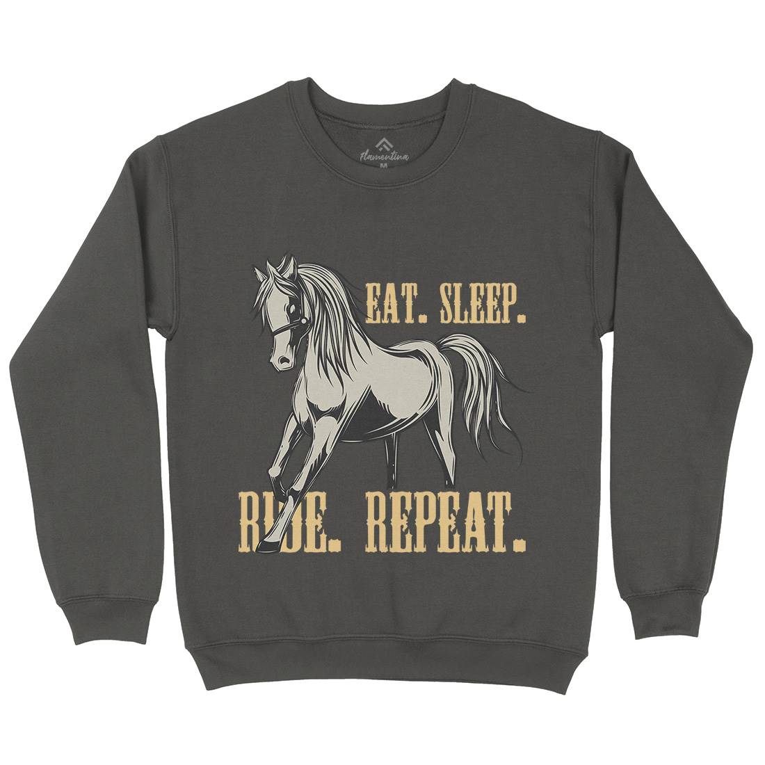 Eat Sleep Ride Kids Crew Neck Sweatshirt Animals C857