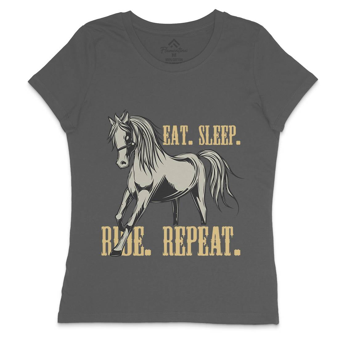 Eat Sleep Ride Womens Crew Neck T-Shirt Animals C857