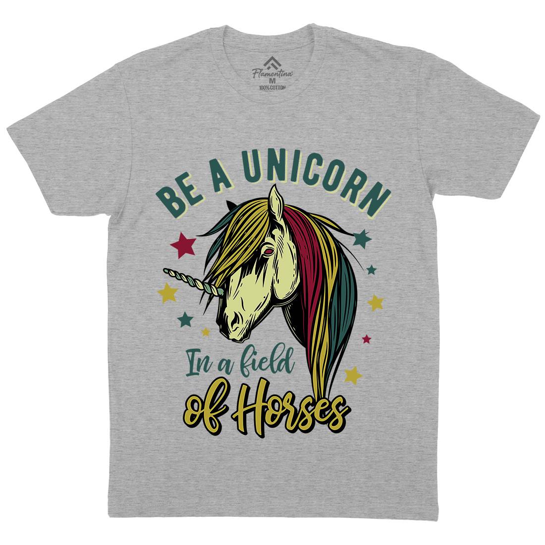 Unicorn Mens Crew Neck T-Shirt Animals C860