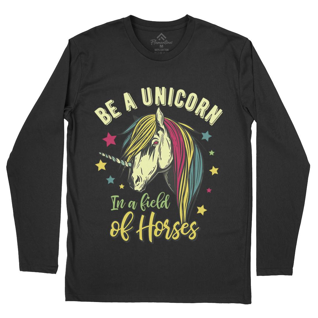 Unicorn Mens Long Sleeve T-Shirt Animals C860