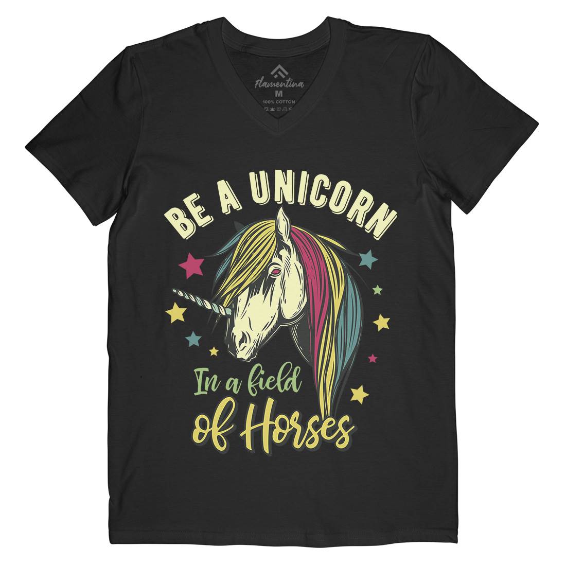 Unicorn Mens V-Neck T-Shirt Animals C860