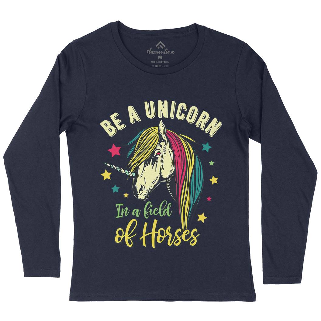 Unicorn Womens Long Sleeve T-Shirt Animals C860