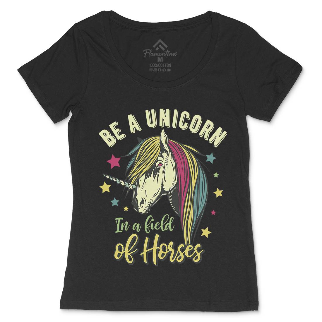 Unicorn Womens Scoop Neck T-Shirt Animals C860