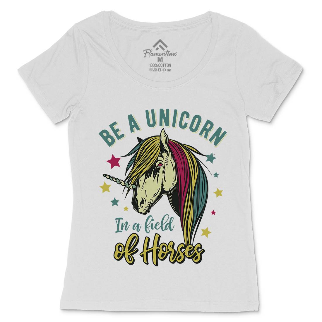 Unicorn Womens Scoop Neck T-Shirt Animals C860