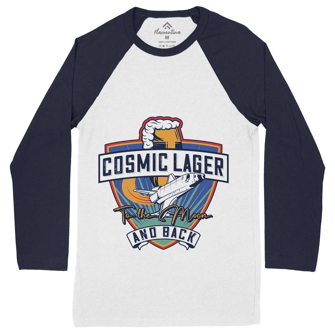 Cosmic Lager Mens Long Sleeve Baseball T-Shirt Drinks C862