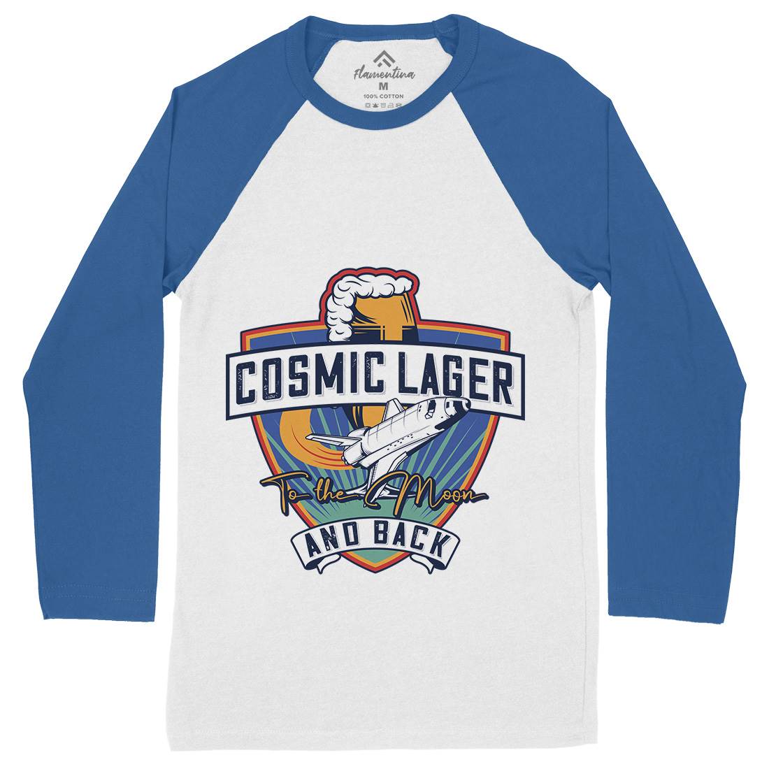 Cosmic Lager Mens Long Sleeve Baseball T-Shirt Drinks C862