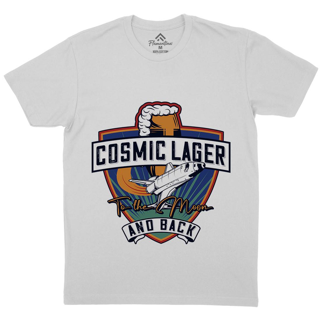 Cosmic Lager Mens Crew Neck T-Shirt Drinks C862