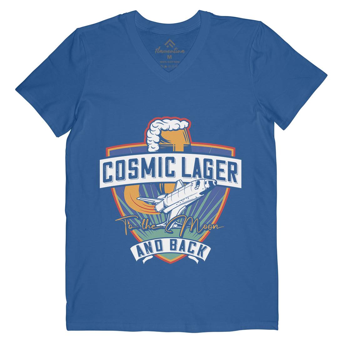 Cosmic Lager Mens V-Neck T-Shirt Drinks C862