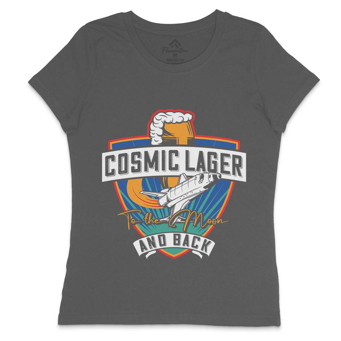Cosmic Lager Womens Crew Neck T-Shirt Drinks C862