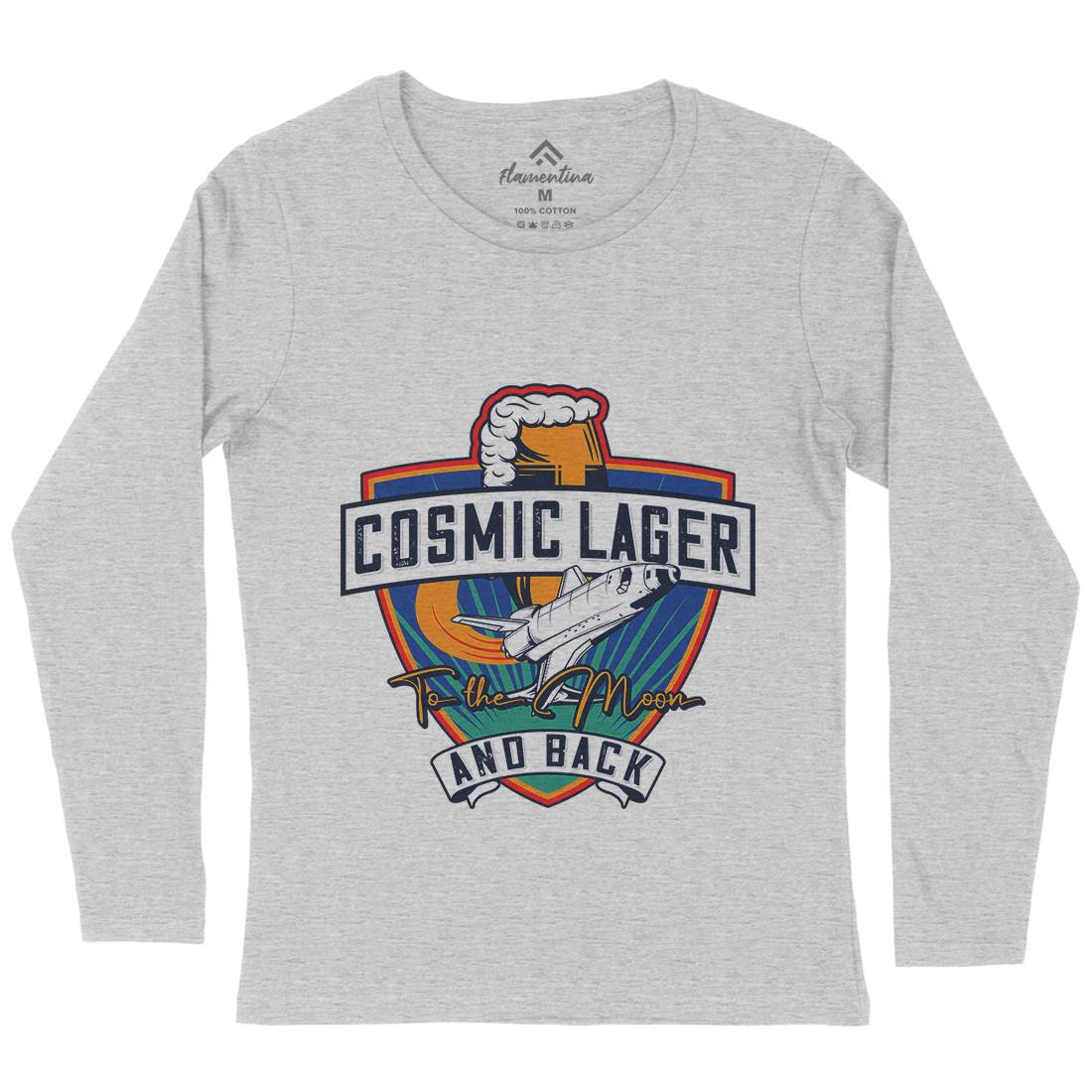Cosmic Lager Womens Long Sleeve T-Shirt Drinks C862